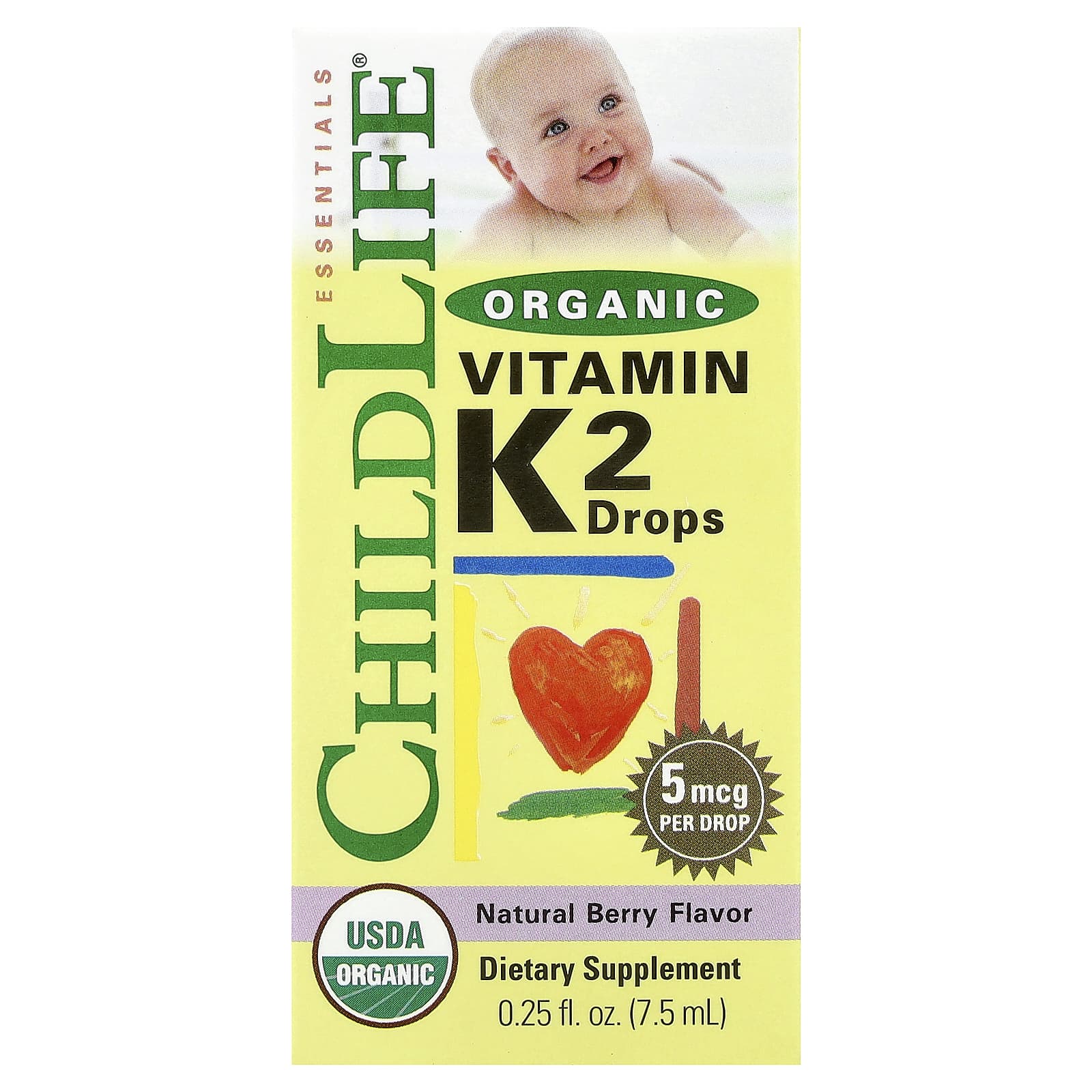 ChildLife Organic Vitamin K2 Drops for Kids - Natural Berry Flavor - Image 1
