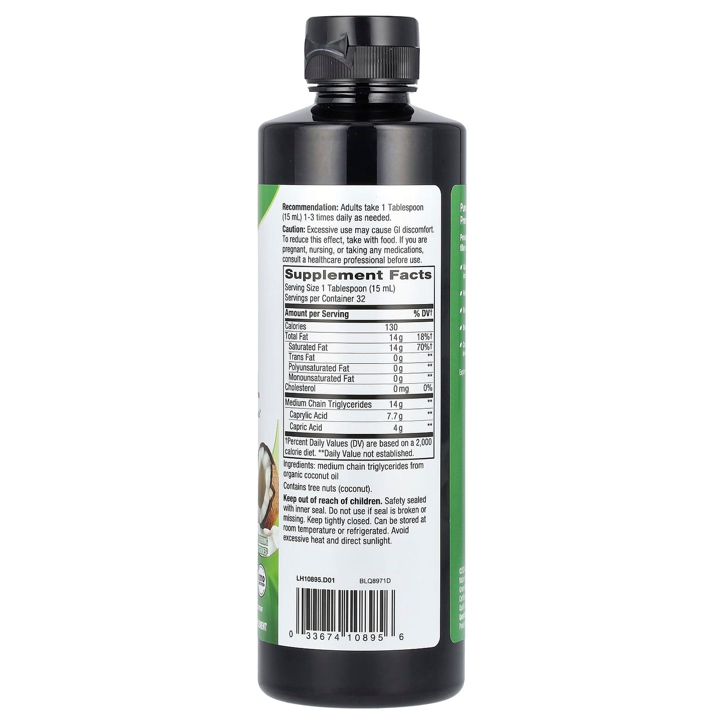 Nature's Way, Organic MCT Oil, 16 fl oz (480 ml) - Image 2