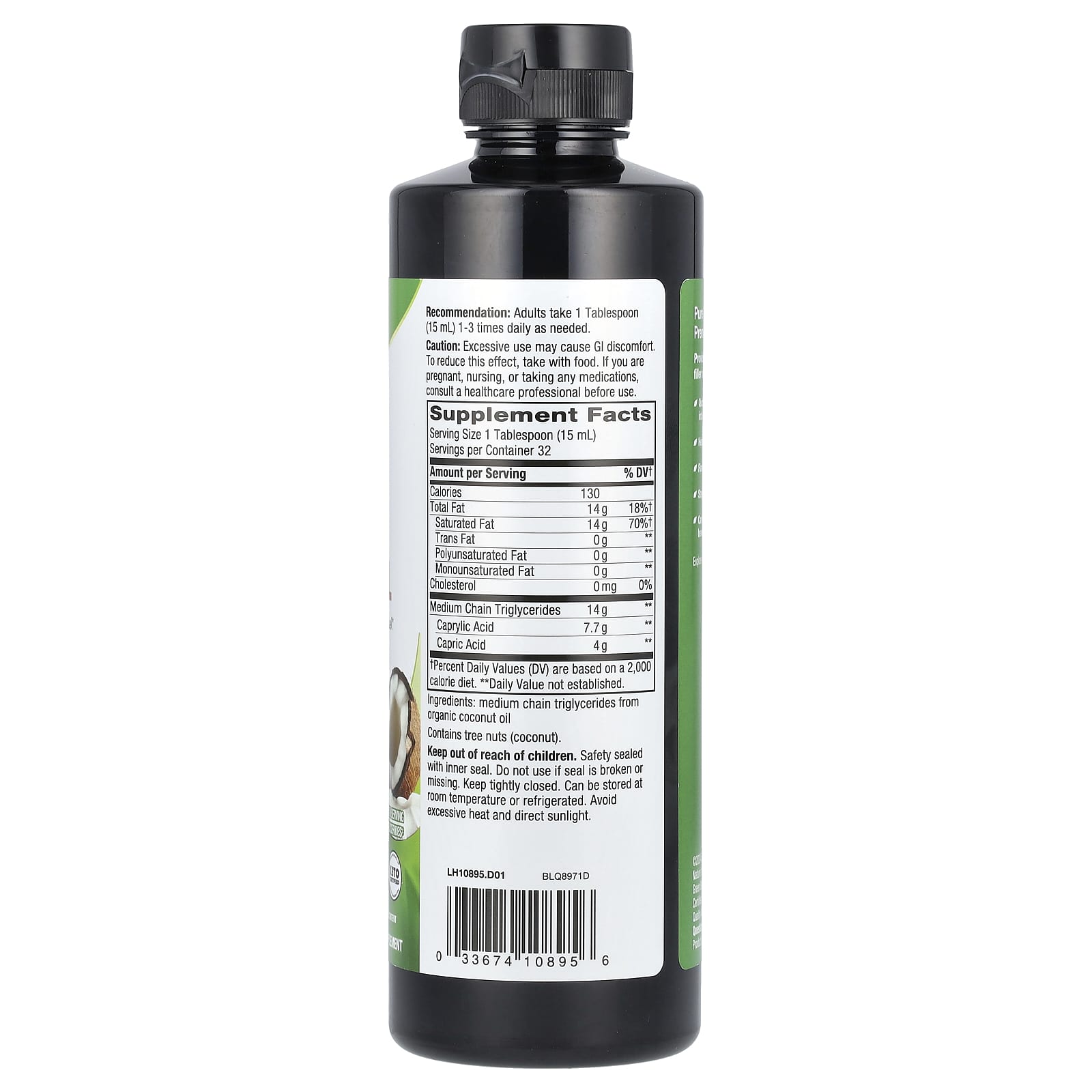 Nature's Way, Organic MCT Oil, 16 fl oz (480 ml) - Image 2