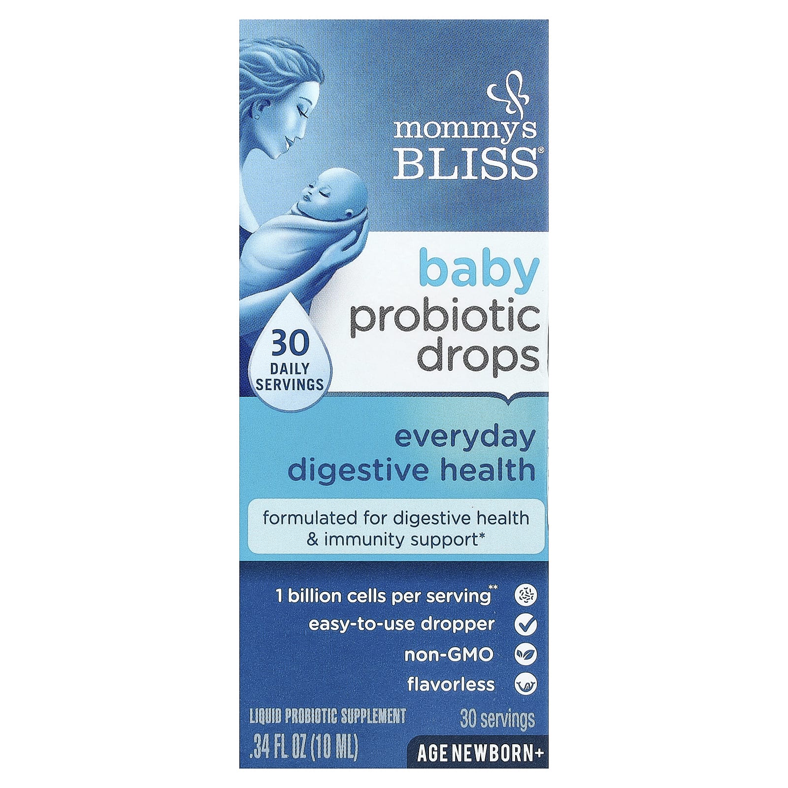 Mommy's Bliss, Baby Probiotic Drops, Everyday Digestive Health, Newborn+, 0.34 fl oz (10 ml) - Image 1