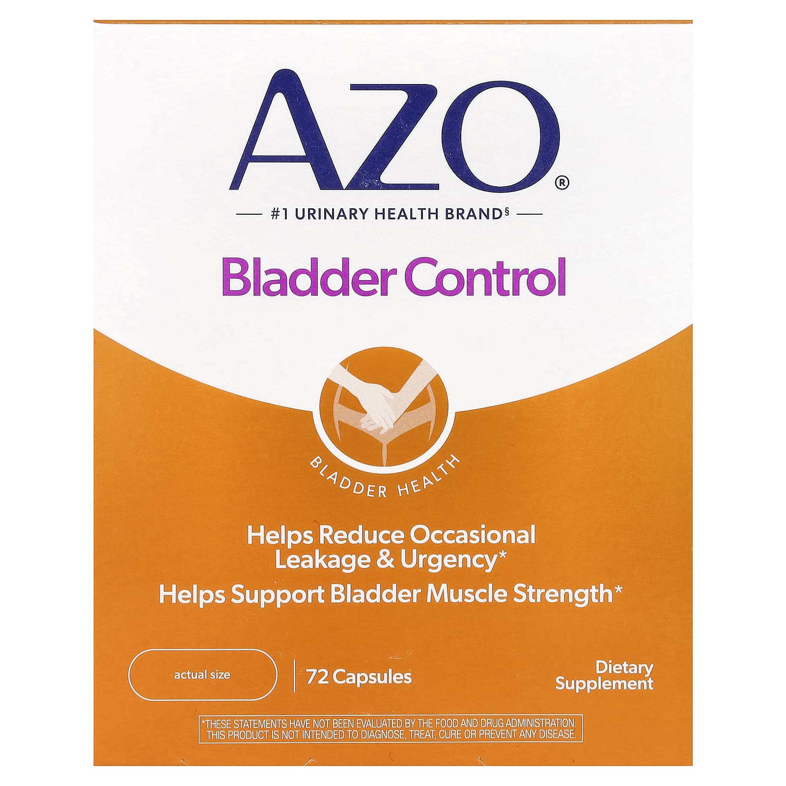 AZO Bladder Control Supplements for Women, 72 Capsules, Natural Support - Image 1