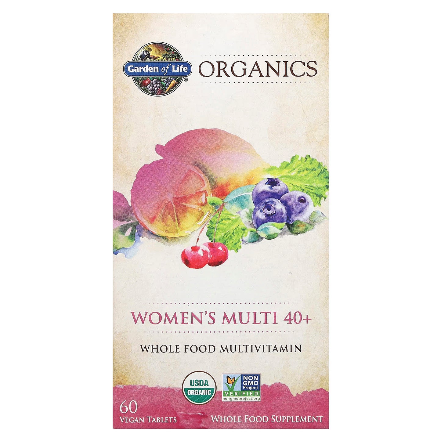 Garden of Life Women's Multi 40+, 60 Vegan Tablets - USDA Organic & Non-GMO - Image 1