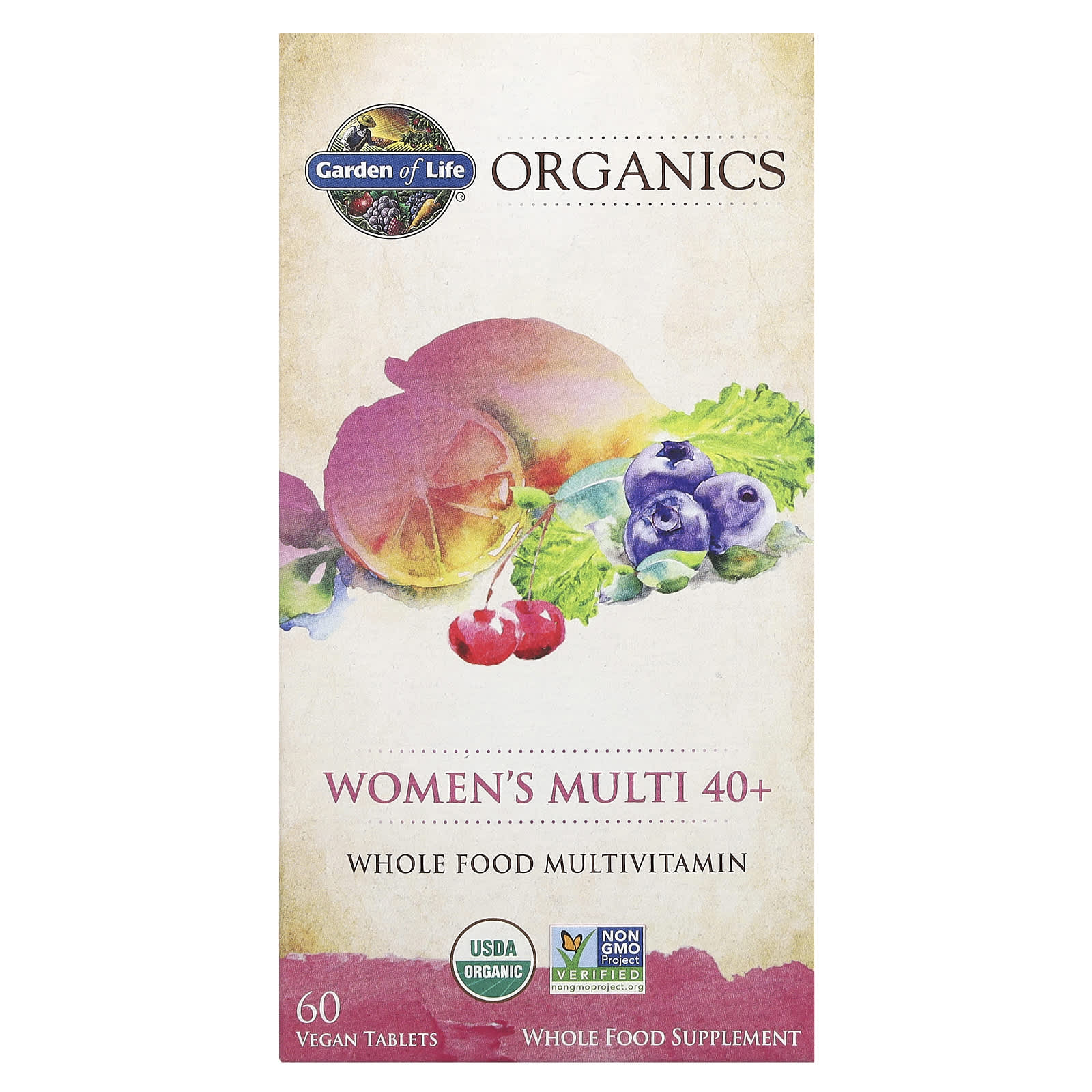 Garden of Life Women's Multi 40+, 60 Vegan Tablets - USDA Organic & Non-GMO - Image 1
