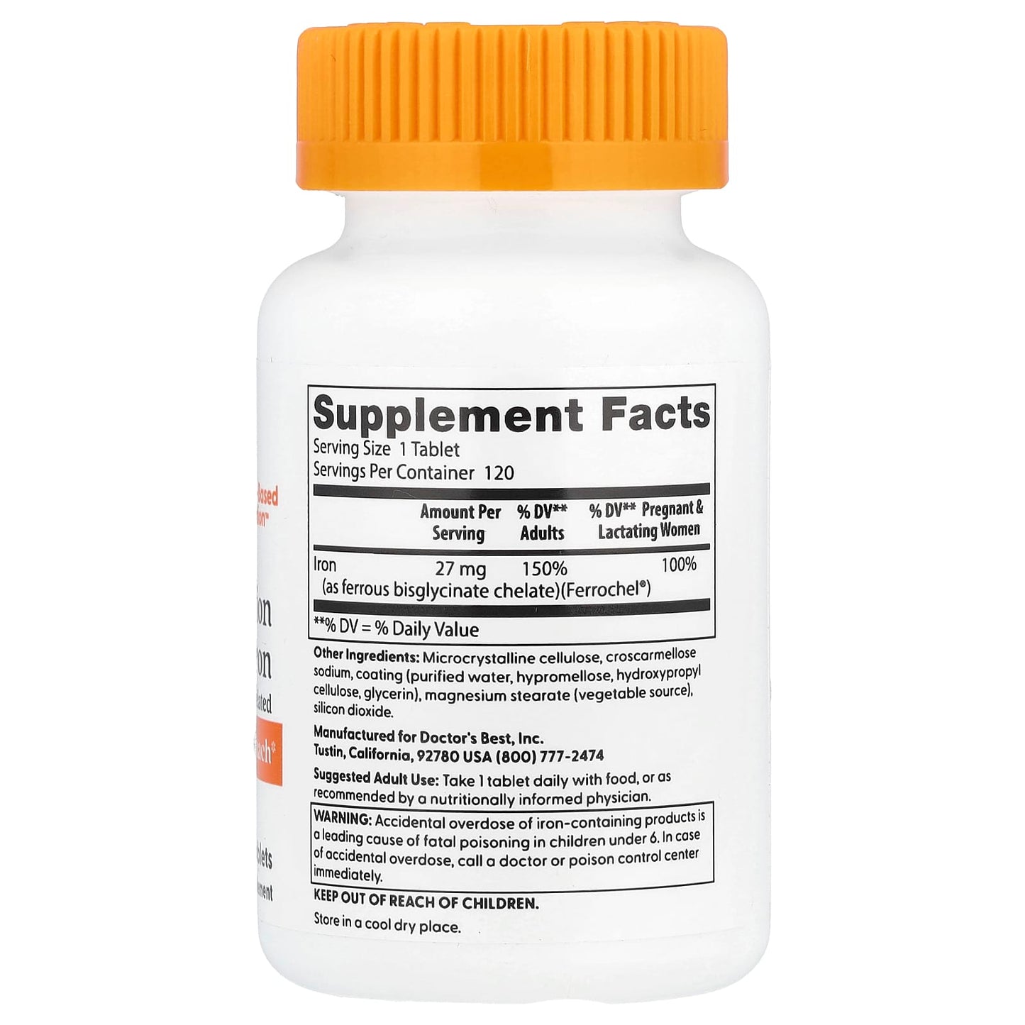 Best Iron Supplements for Immune Health - Doctor's Best 120 Tablets - Image 2