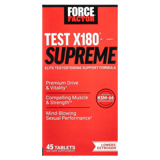 Boost Testosterone with Force Factor Test X180 Supreme, 45 Tablets - Image 1