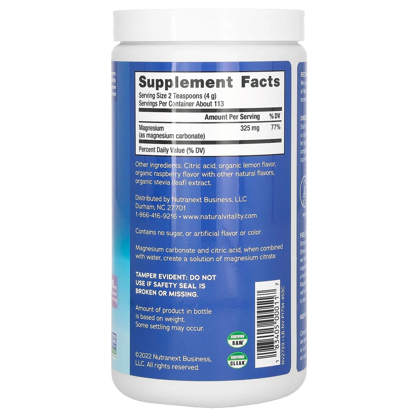 Natural Vitality, CALM®, Magnesium Supplement Drink Mix, Raspberry-Lemon, 16 oz (453 g) - Image 2