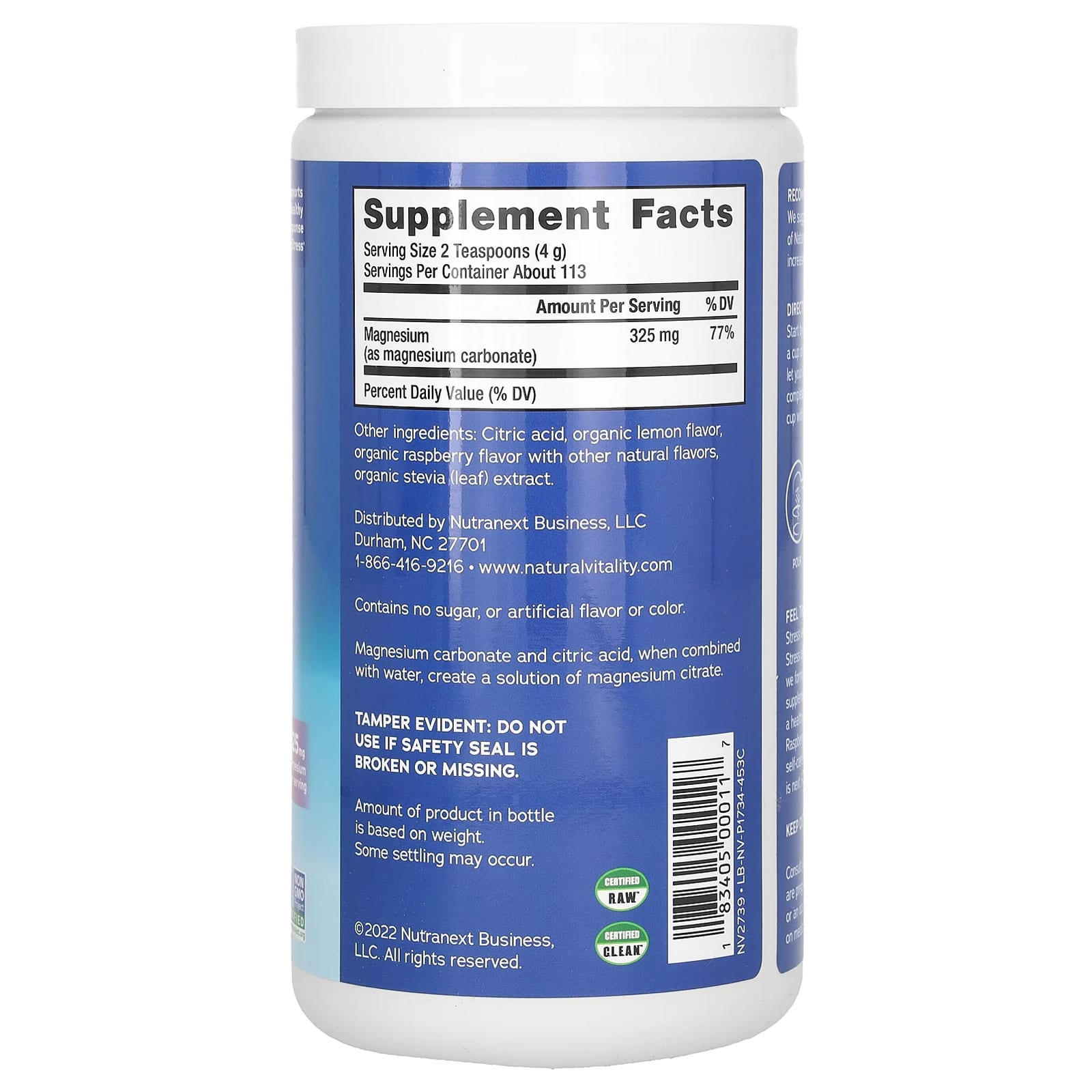 Natural Vitality, CALM®, Magnesium Supplement Drink Mix, Raspberry-Lemon, 16 oz (453 g) - Image 2