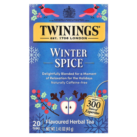 Twinings, Flavored Herbal Tea, Winter Spice, Caffeine Free, 20 Tea Bags, 1.41 oz (40 g) - Image 1