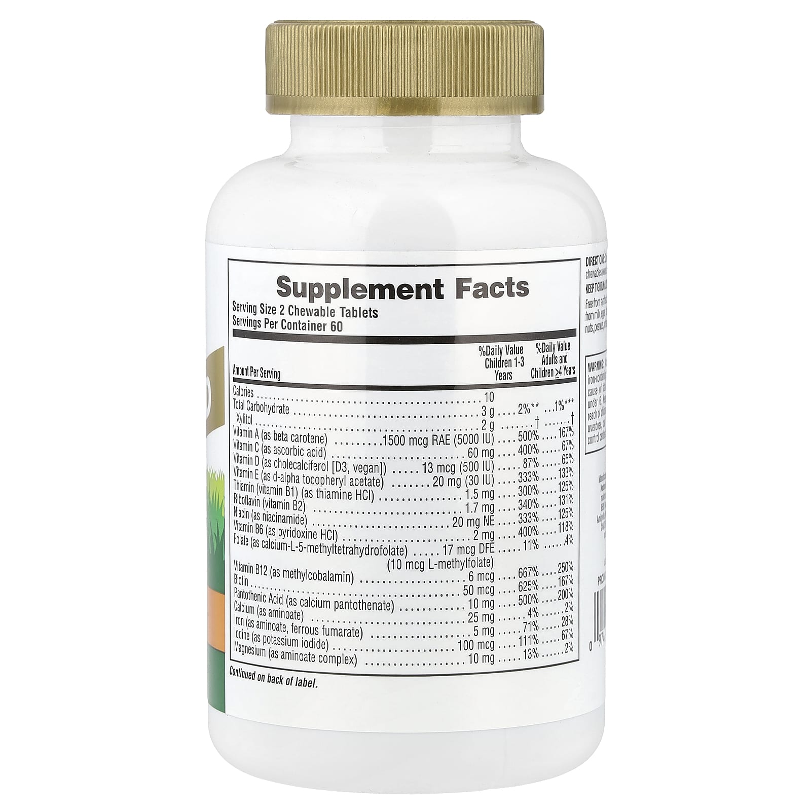 NaturesPlus, Animal Parade® Gold, Children's Chewable Multivitamin, Orange, 120 Animal-Shaped Tablets - Image 2