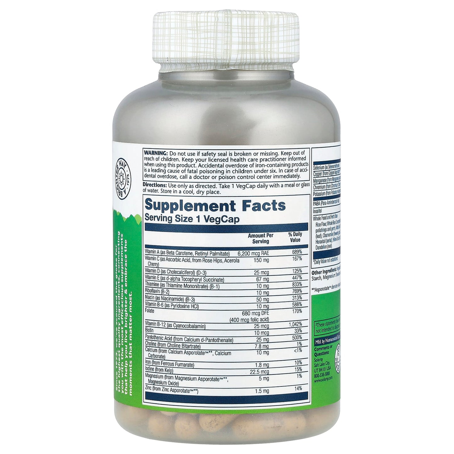 Solaray, Once Daily High Energy Multivitamin, 120 VegCaps - Image 2