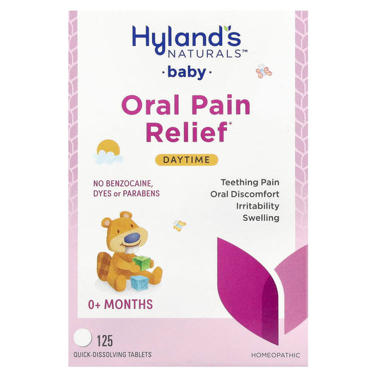 Hyland's Naturals Baby Oral Pain Relief Tablets, 125 Quick-Dissolving, Natural & Gentle - Image 1