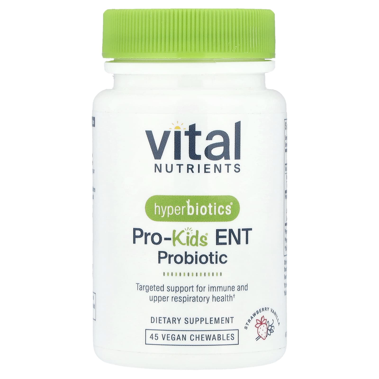 Vital Nutrients, Hyperbiotics®, Pro-Kids® ENT Probiotic, Strawberry Vanilla, 45 Vegan Chewable - Image 1