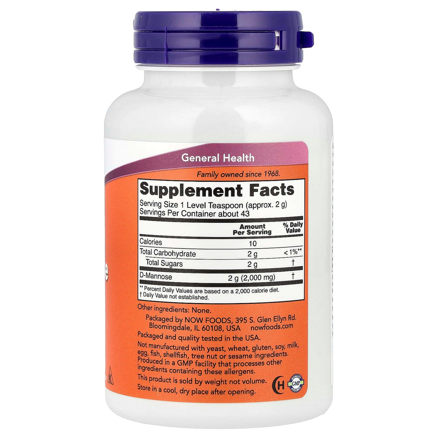 NOW Foods, D-Mannose Pure Powder, 3 oz (85 g) - Image 2