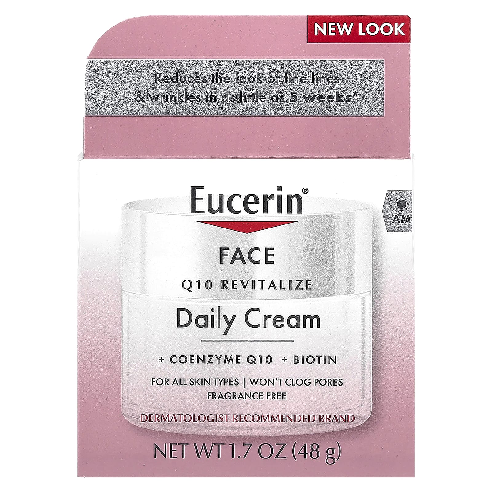 Eucerin Q10 Face Daily Cream, Fragrance-Free, 1.7 oz (48g) - Reduces Fine Lines & Wrinkles - Image 2