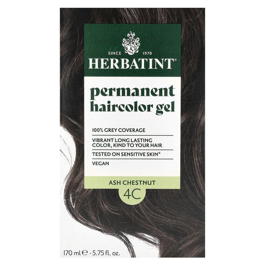 Herbatint Permanent Haircolor Gel, 4C Ash Chestnut, 5.75 fl oz - Image 1