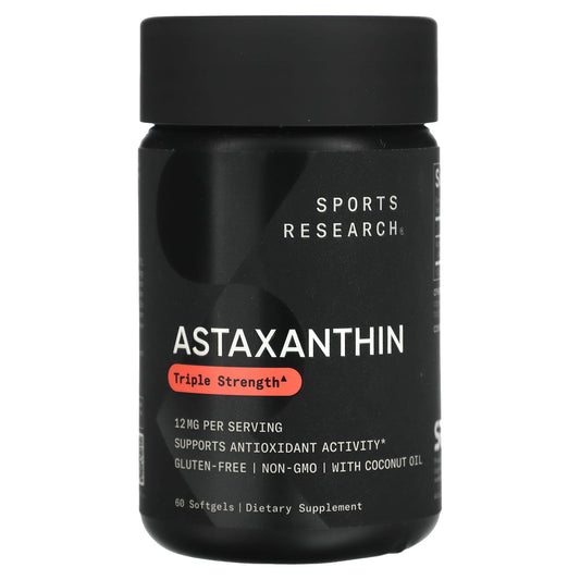 Sports Research, Astaxanthin, Triple Strength, 12 mg, 60 Softgels - Image 1