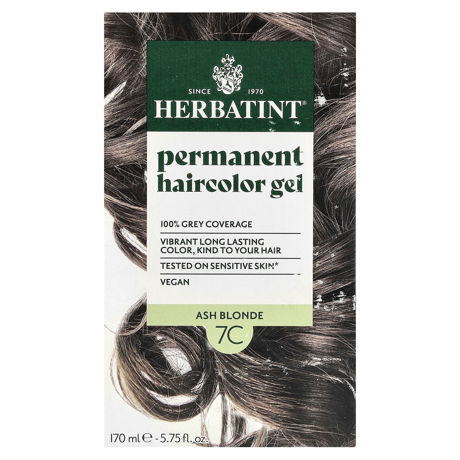 Herbatint Permanent Hair Color Gel, 7C Ash Blonde, 5.75 fl oz - Image 1