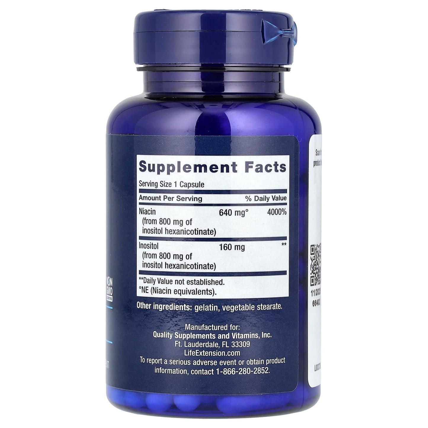 Life Extension, No Flush Niacin, 100 Capsules - Image 2