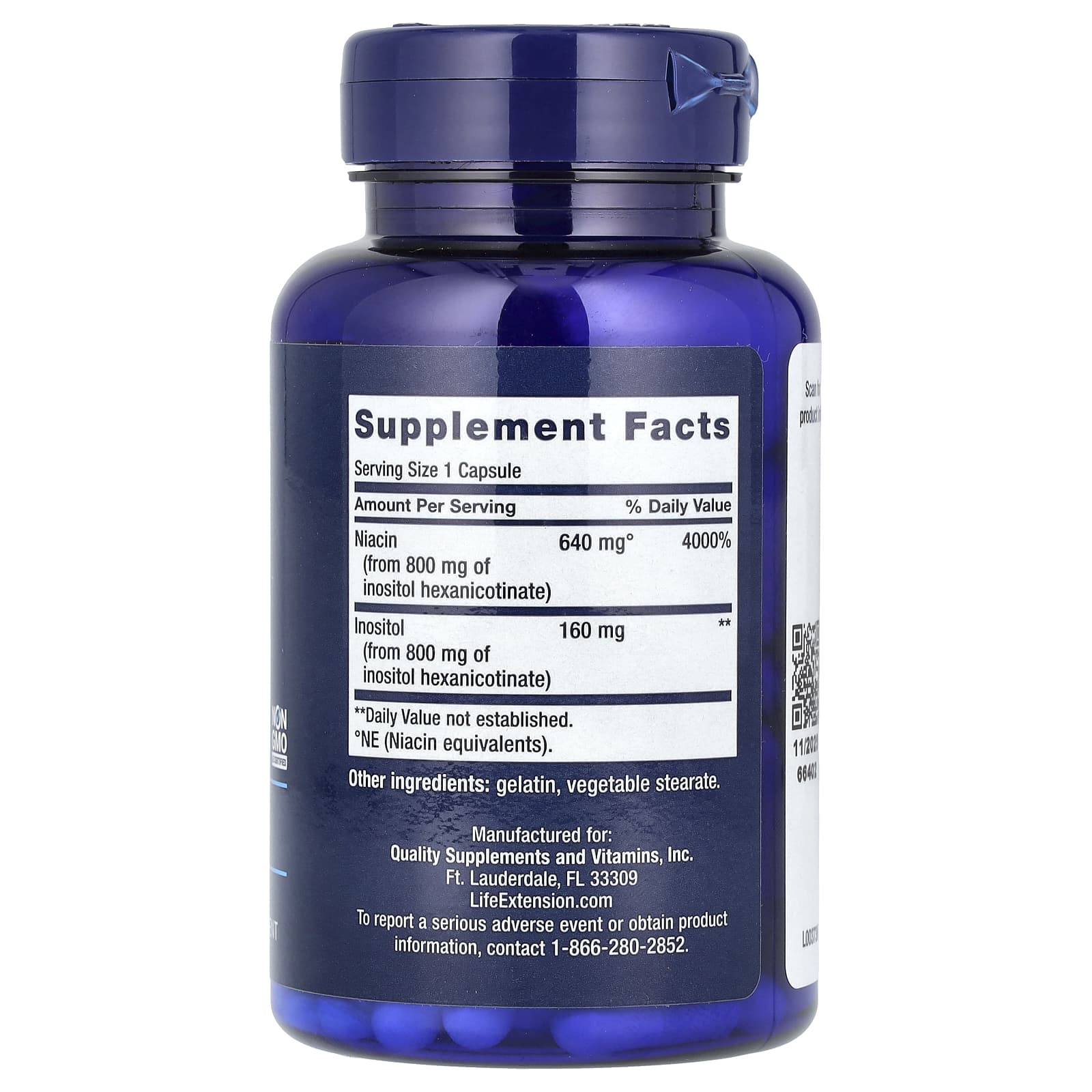 Life Extension, No Flush Niacin, 100 Capsules - Image 2