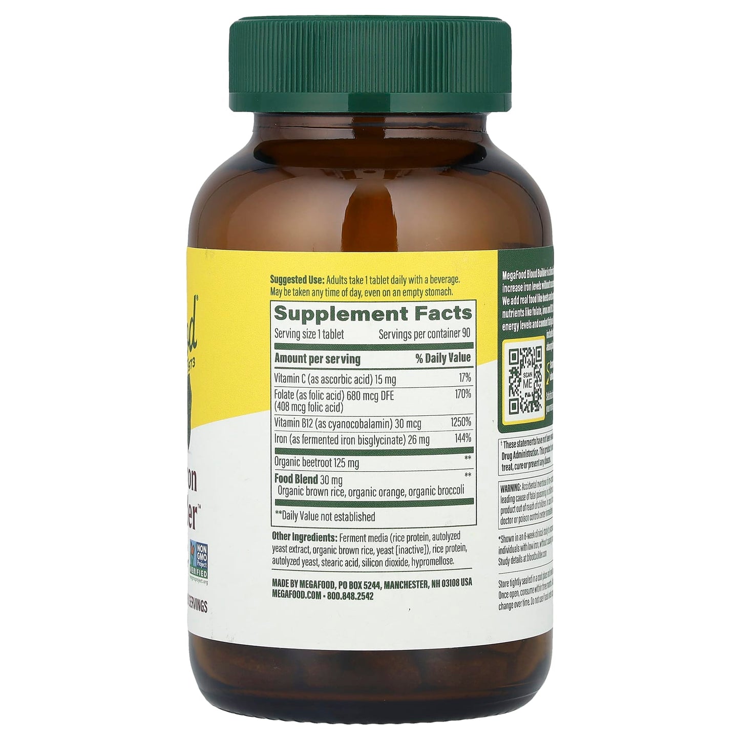 MegaFood, Iron Blood Builder™, 90 Tablets - Image 2