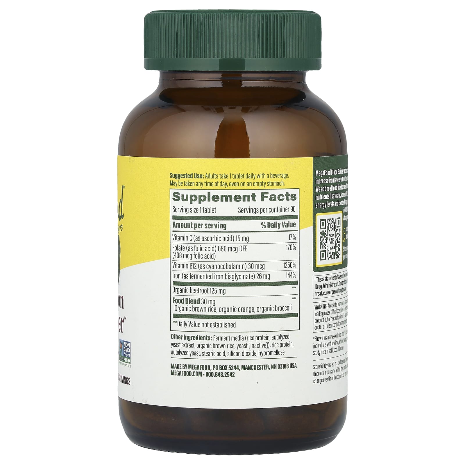 MegaFood, Iron Blood Builder™, 90 Tablets - Image 2