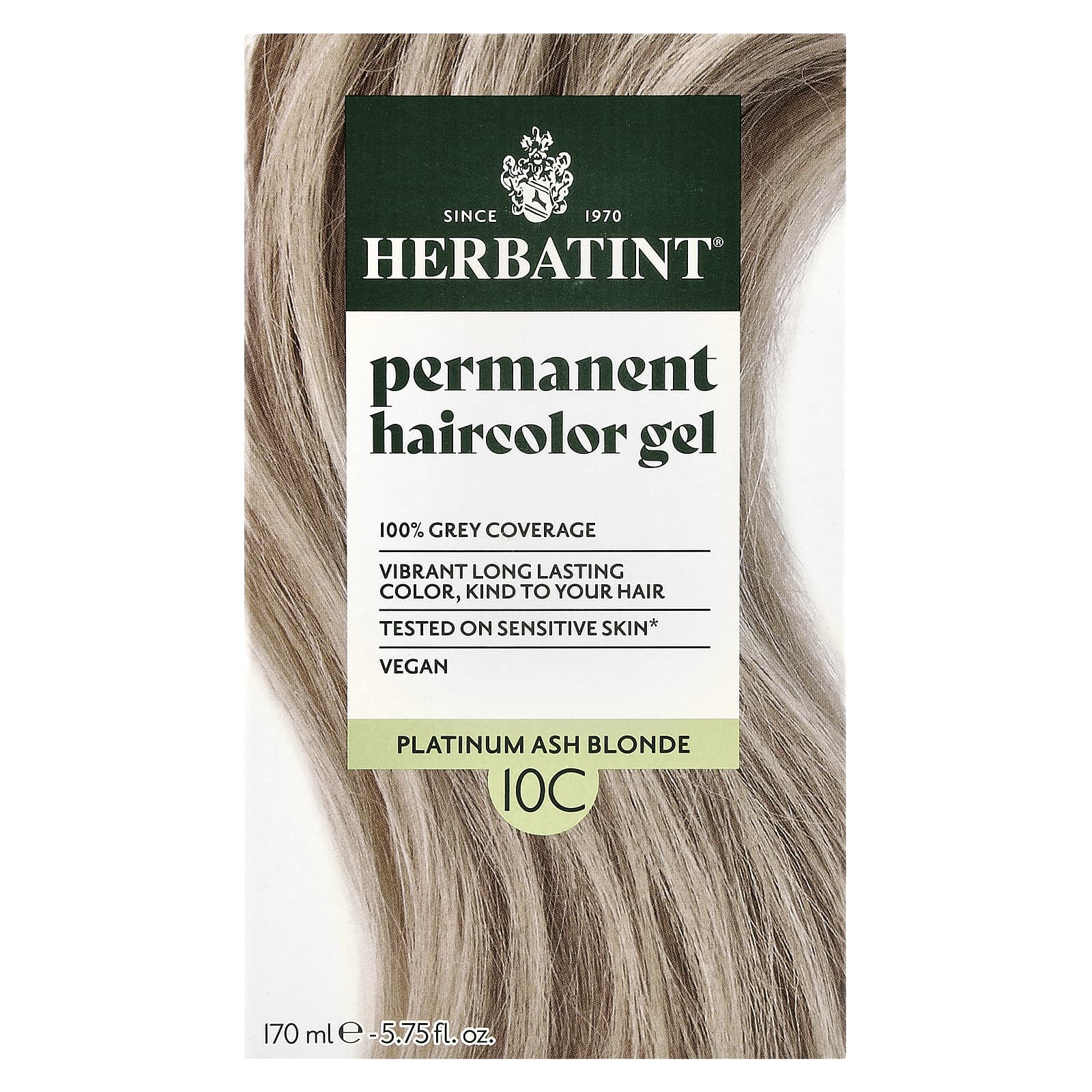 Herbatint Permanent Hair Color Gel, Platinum Ash Blonde, 100% Grey Coverage - Image 1