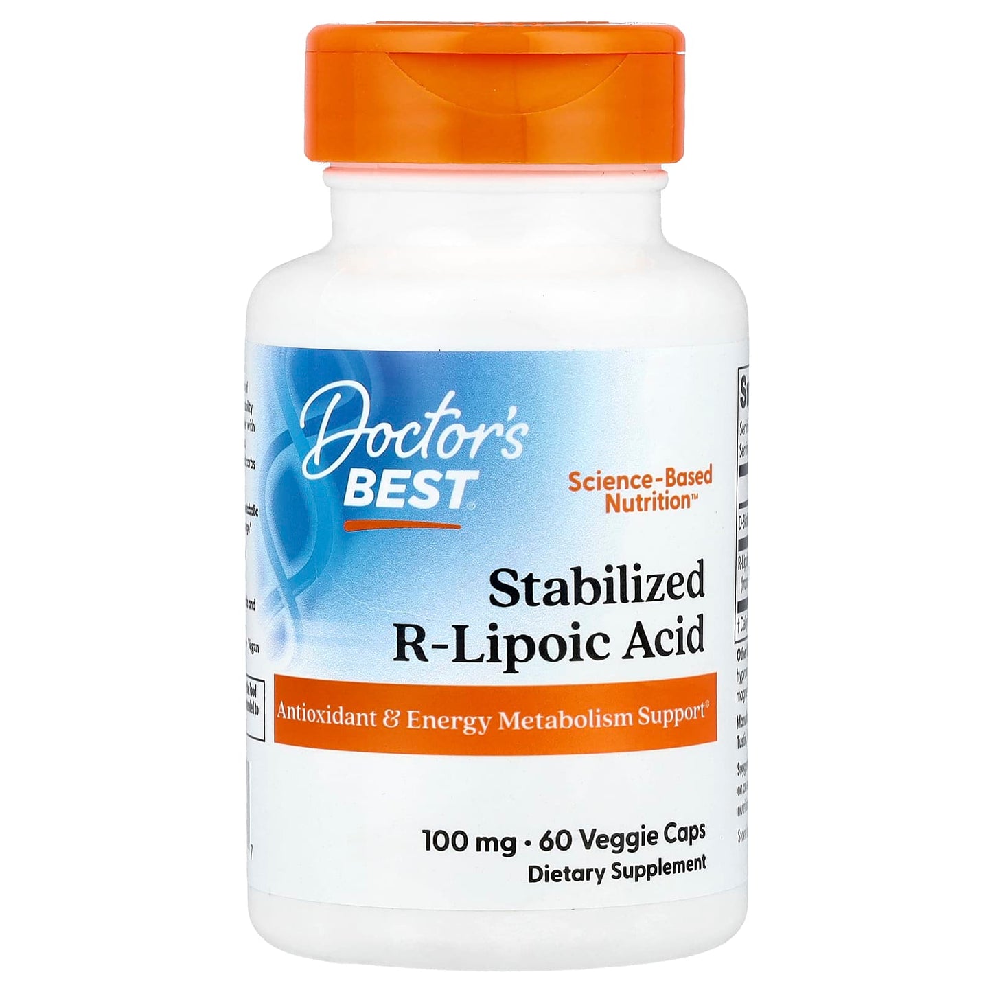 Doctor's Best R-Lipoic Acid Supplement 100mg - Energy Metabolism Support - Image 1