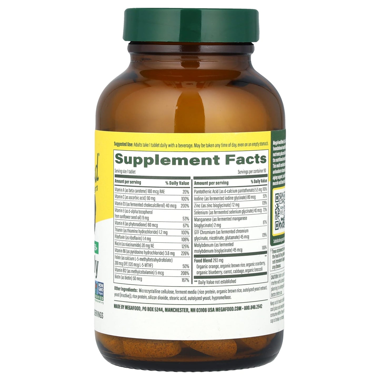 MegaFood, Men's 55+, One Daily Multivitamin, 90 Tablets - Image 2