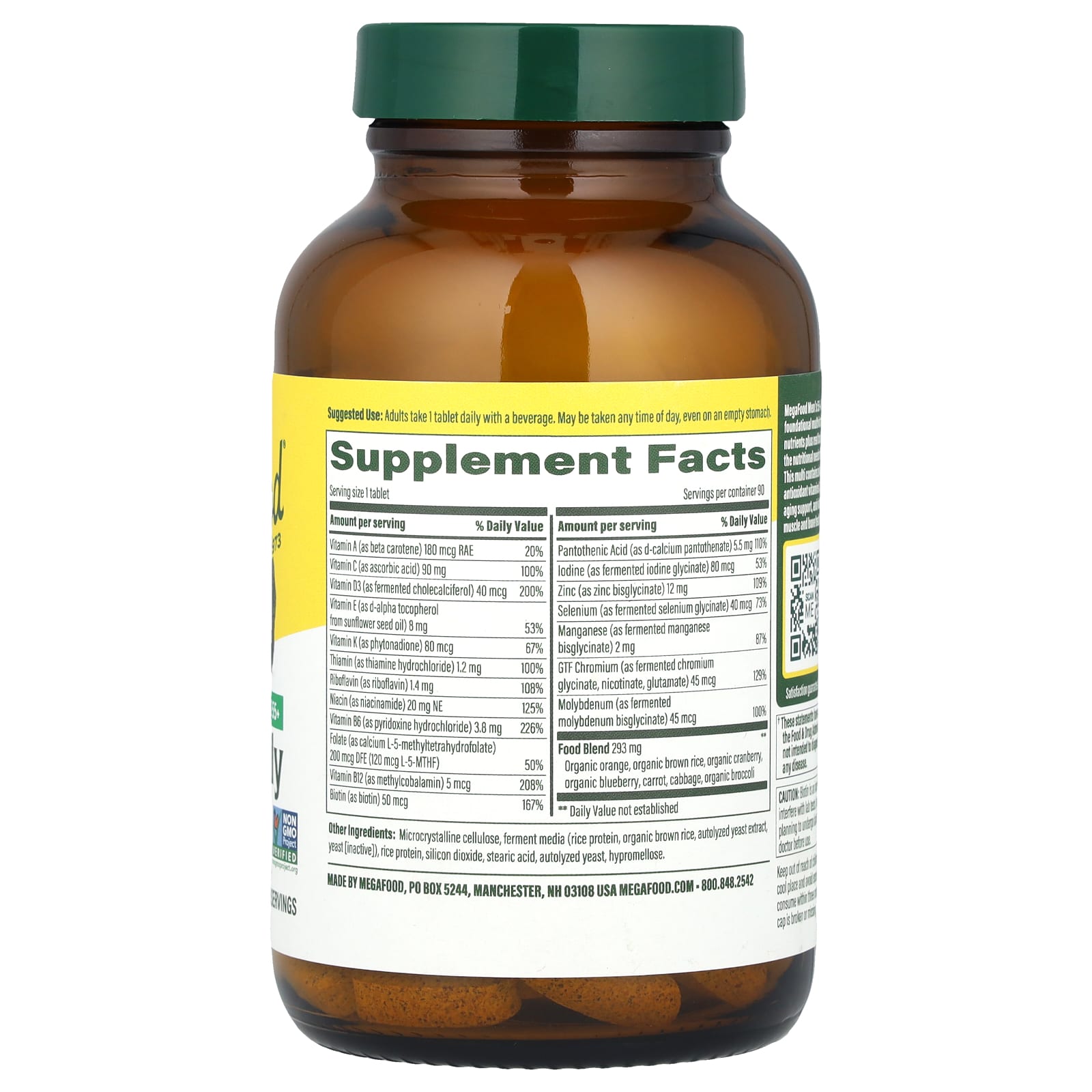 MegaFood, Men's 55+, One Daily Multivitamin, 90 Tablets - Image 2