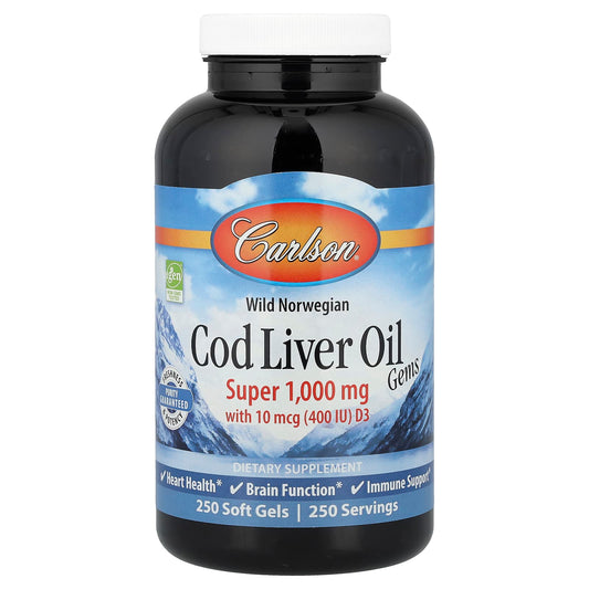 Wild Norwegian Cod Liver Oil Gems 1000mg EPA DHA D3 - Image 1