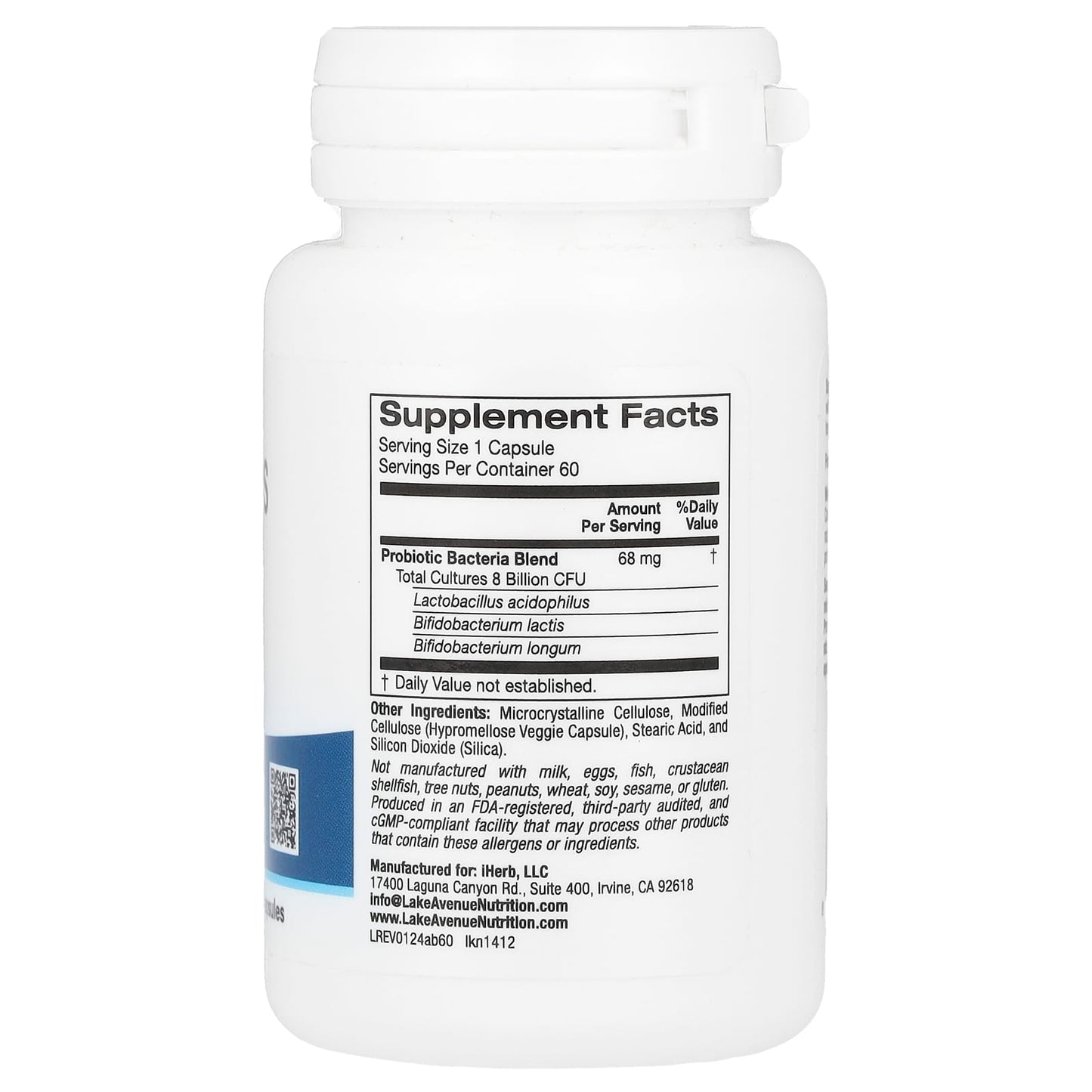 Acidophilus and Bifidus Probiotic Blend - 8 Billion CFU - 60 Veggie Capsules - Image 2
