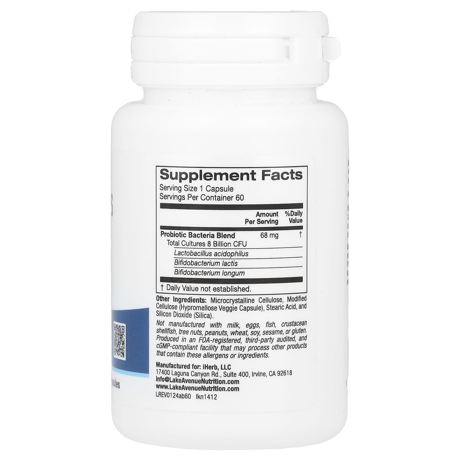 Acidophilus and Bifidus Probiotic Blend - 8 Billion CFU - 60 Veggie Capsules - Image 2