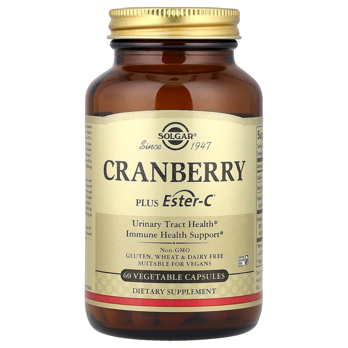 Solgar, Cranberry Plus Ester-C®, 60 Vegetable Capsules - Image 1