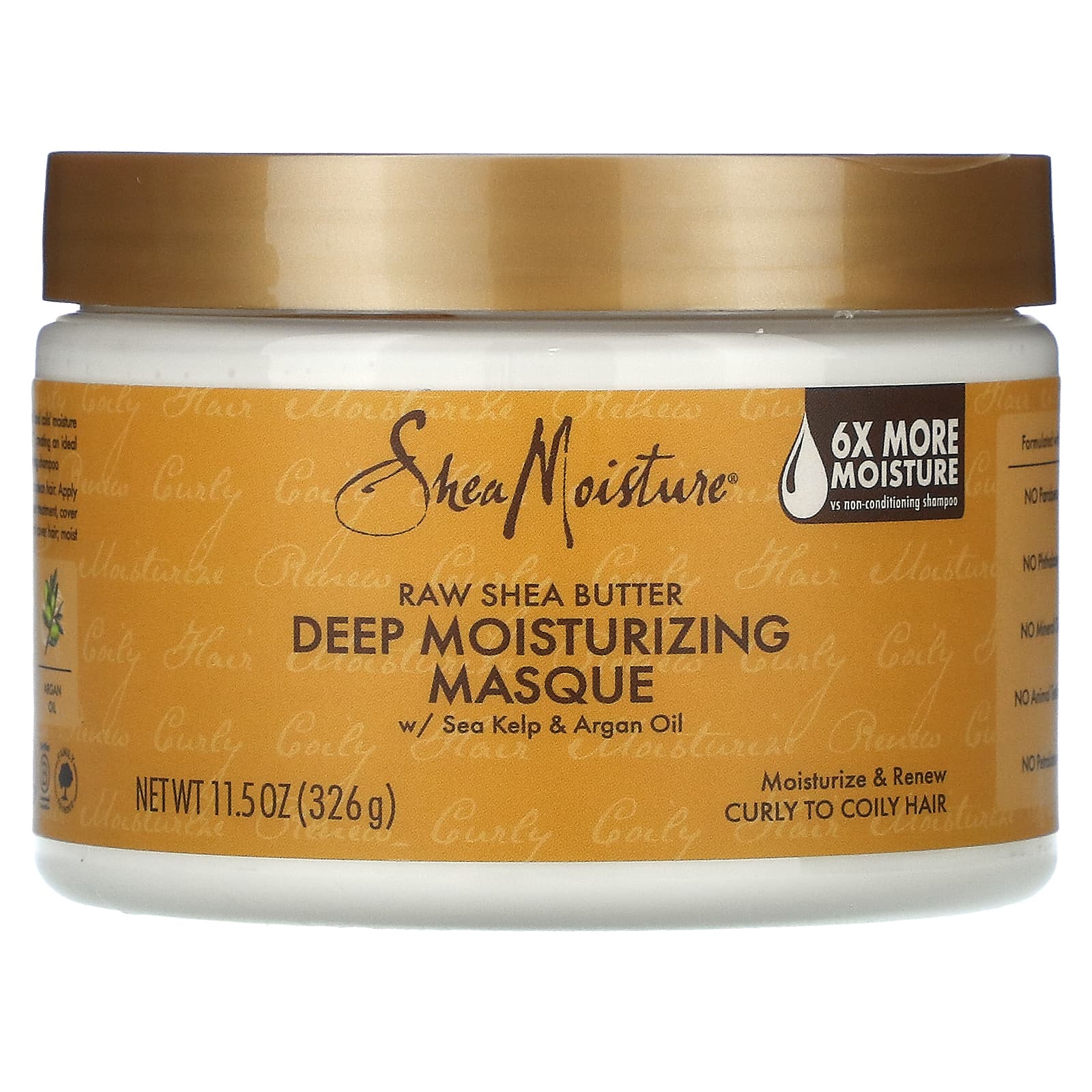 SheaMoisture, Raw Shea Butter, Deep Moisturizing Masque with Sea Kelp & Argan Oil, 11.5 oz (326 g) - Image 1
