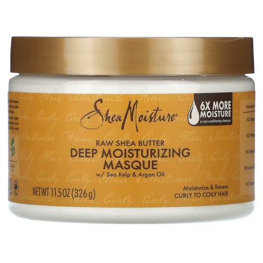 SheaMoisture, Raw Shea Butter, Deep Moisturizing Masque with Sea Kelp & Argan Oil, 11.5 oz (326 g) - Image 1