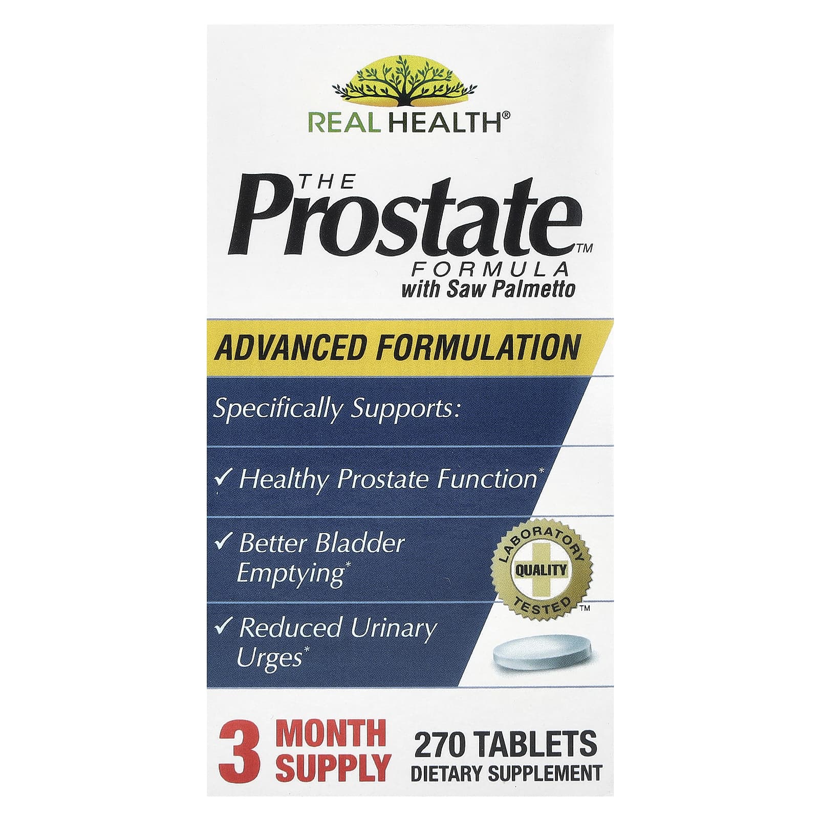 Real Health, The Prostate Formula with Saw Palmetto, 270 Tablets - Image 1