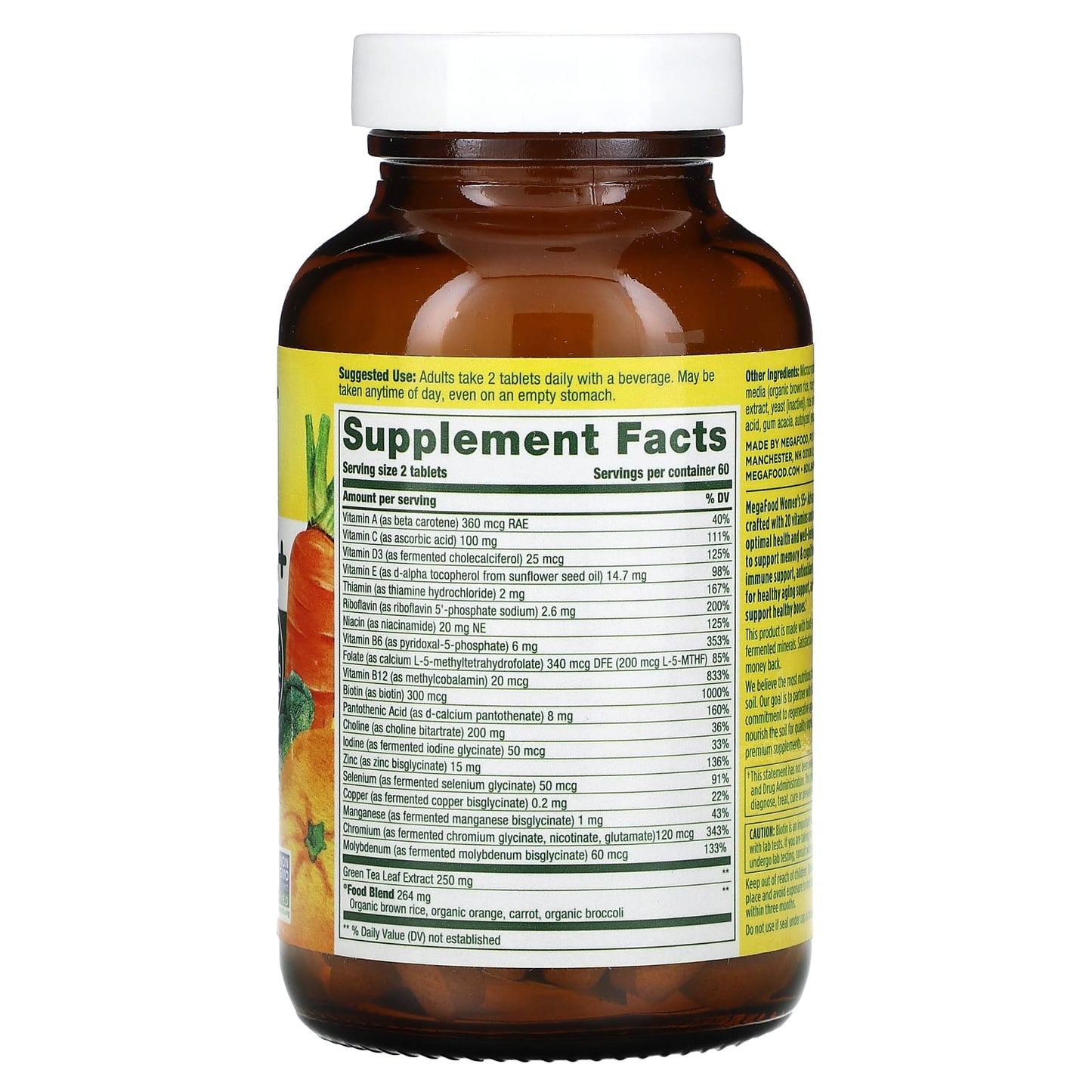 MegaFood, Women's 55+, Advanced Multivitamin, 120 Tablets - Image 2