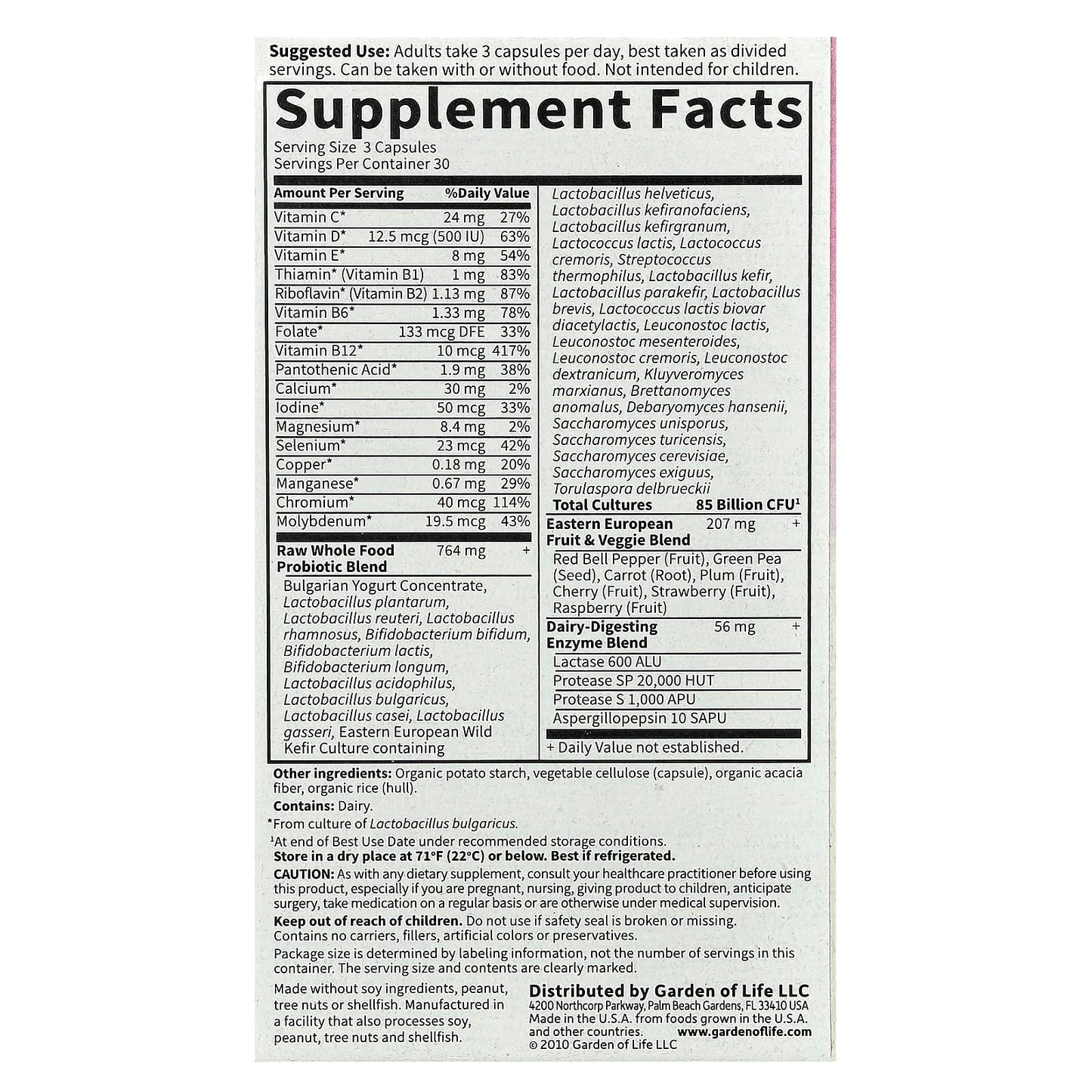 Garden of Life RAW Probiotics Women 85 Billion CFU 90 Veg Caps - Image 2