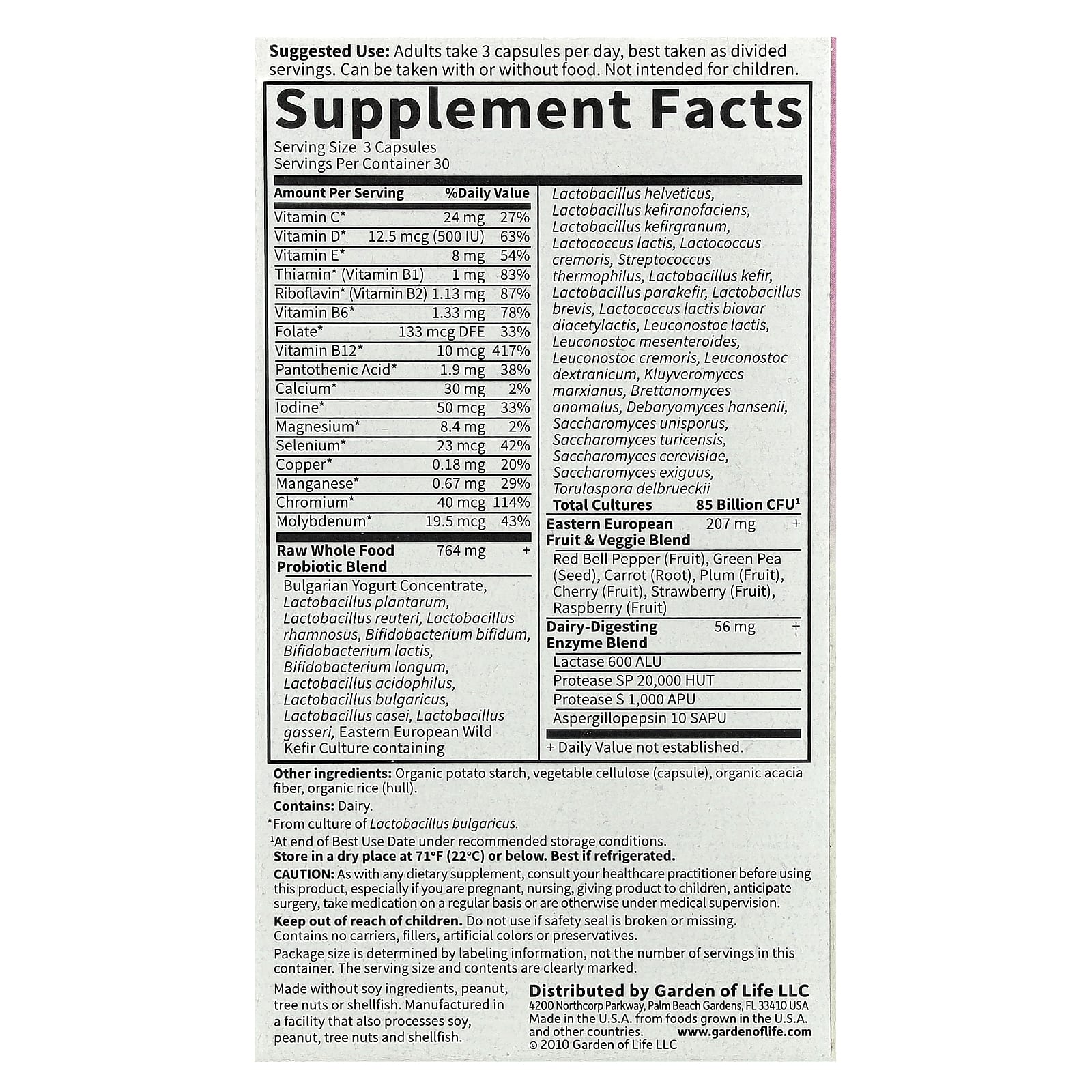 Garden of Life RAW Probiotics Women 85 Billion CFU 90 Veg Caps - Image 2