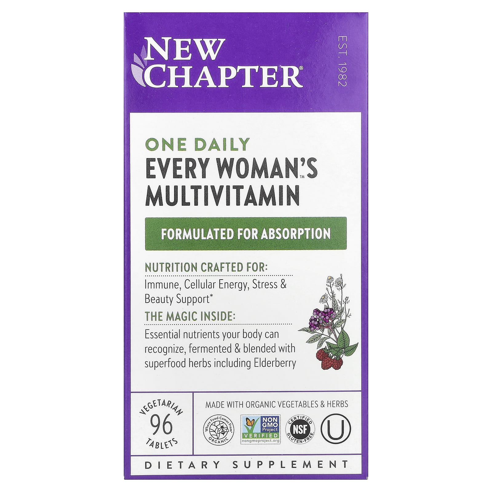 New Chapter, One Daily Every Woman's™ Multivitamin, 96 Vegetarian Tablets - Image 1