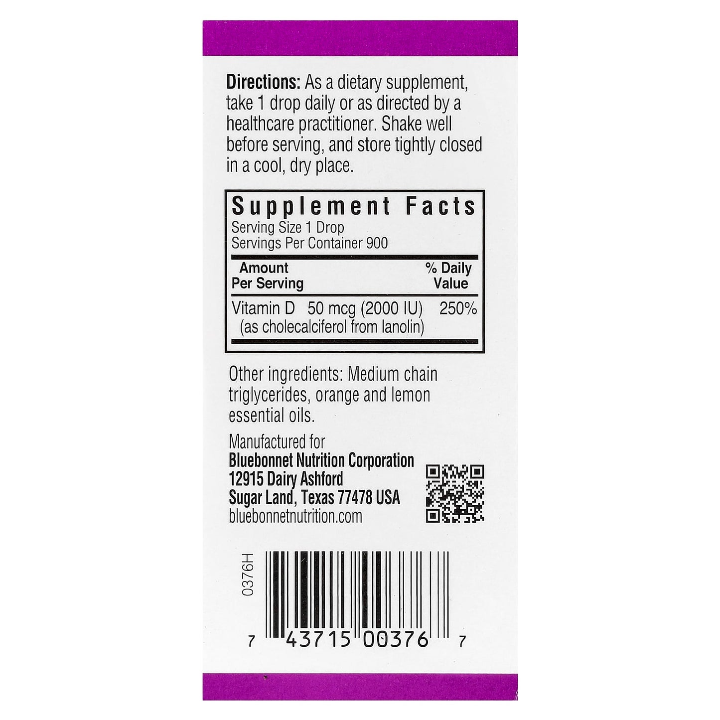 Boost Immunity with Bluebonnet Liquid Vitamin D3 Drops 50 mcg (2000 IU) - Image 2
