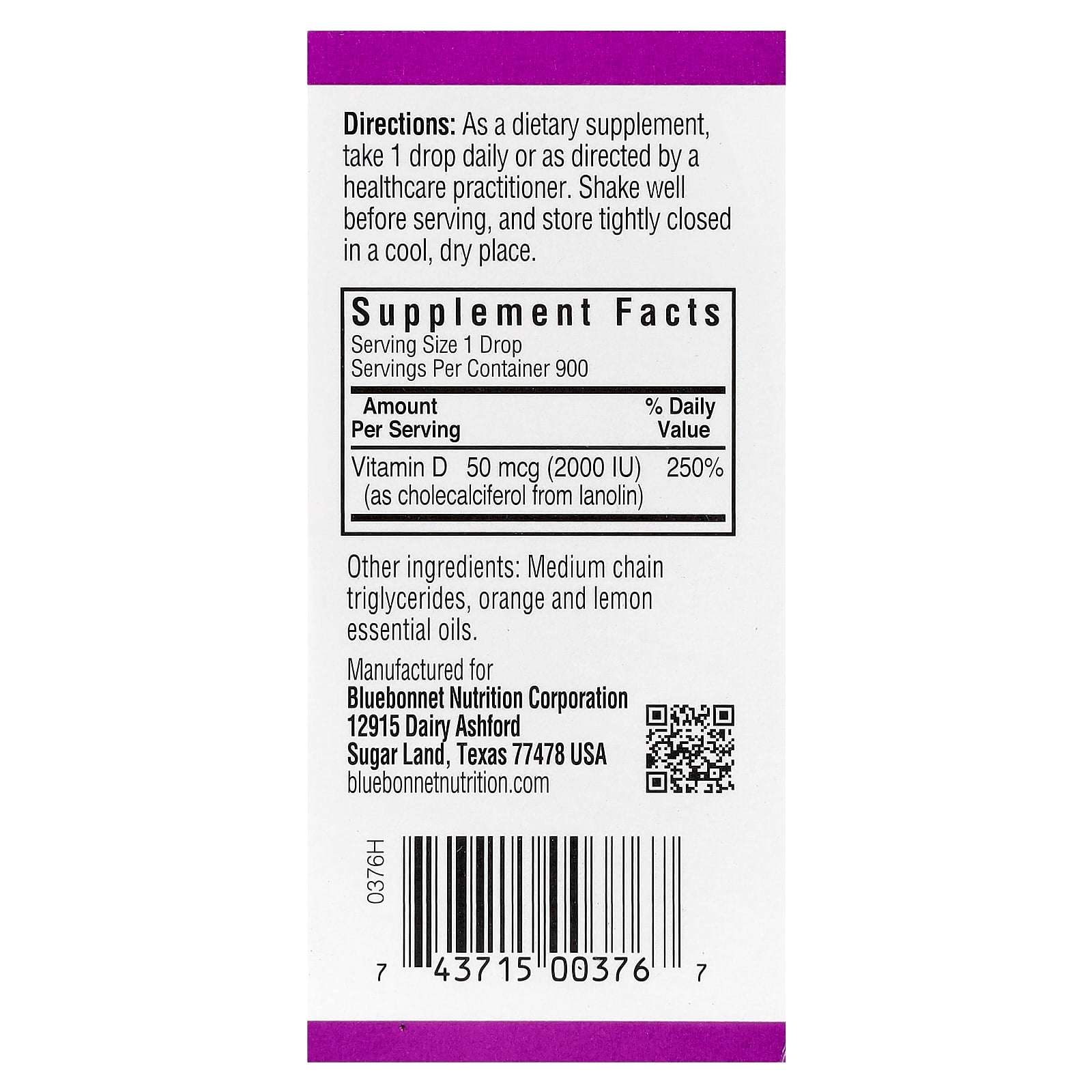 Boost Immunity with Bluebonnet Liquid Vitamin D3 Drops 50 mcg (2000 IU) - Image 2