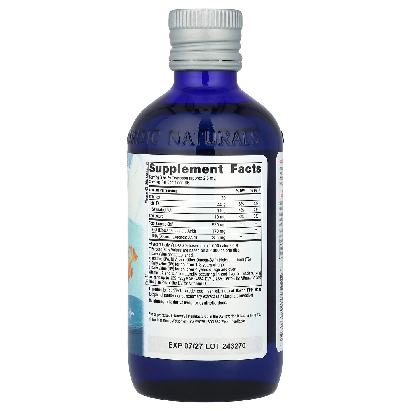 Nordic Naturals, Children's DHA™, Ages 1+, Strawberry, 8 fl oz (237 ml) - Image 2