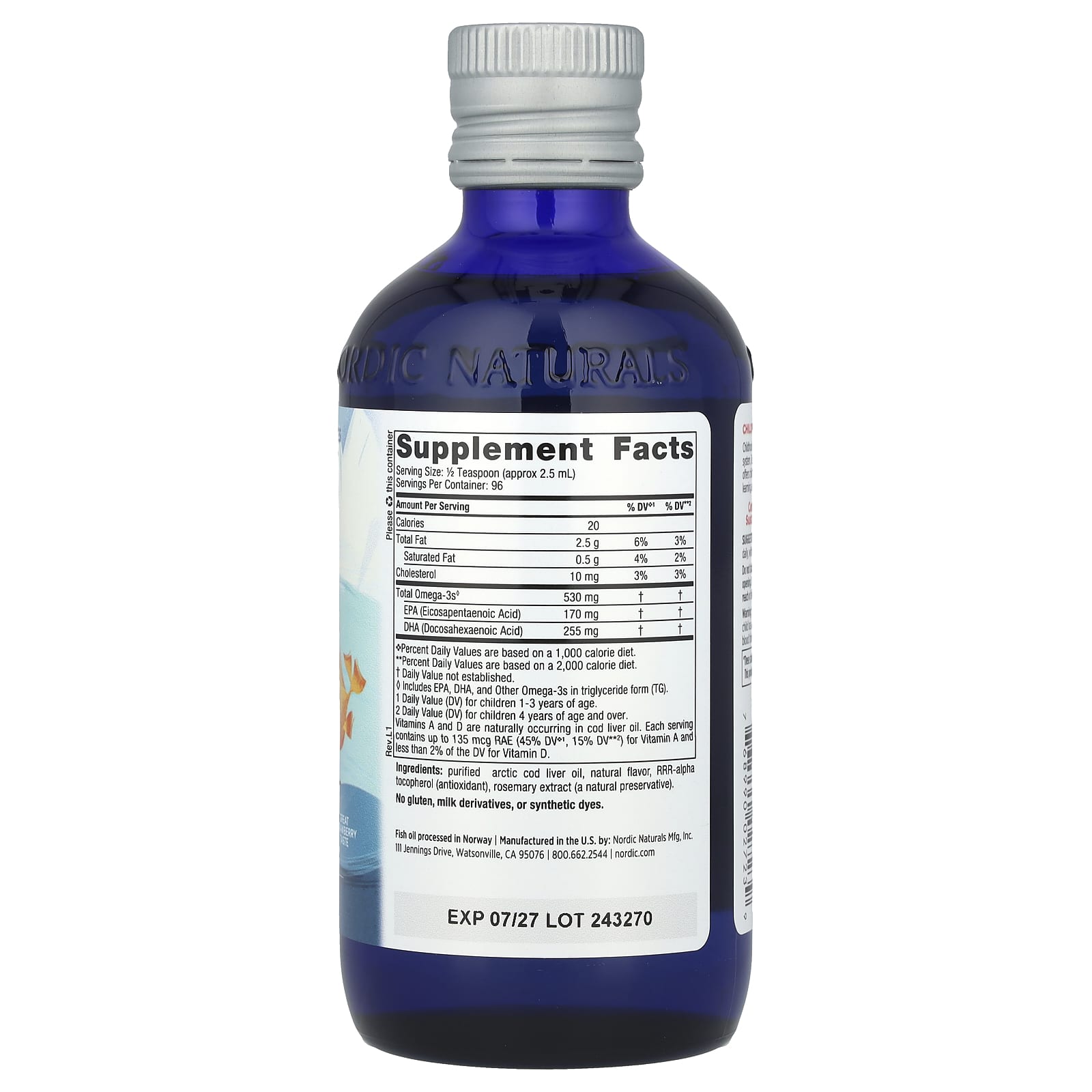 Nordic Naturals, Children's DHA™, Ages 1+, Strawberry, 8 fl oz (237 ml) - Image 2