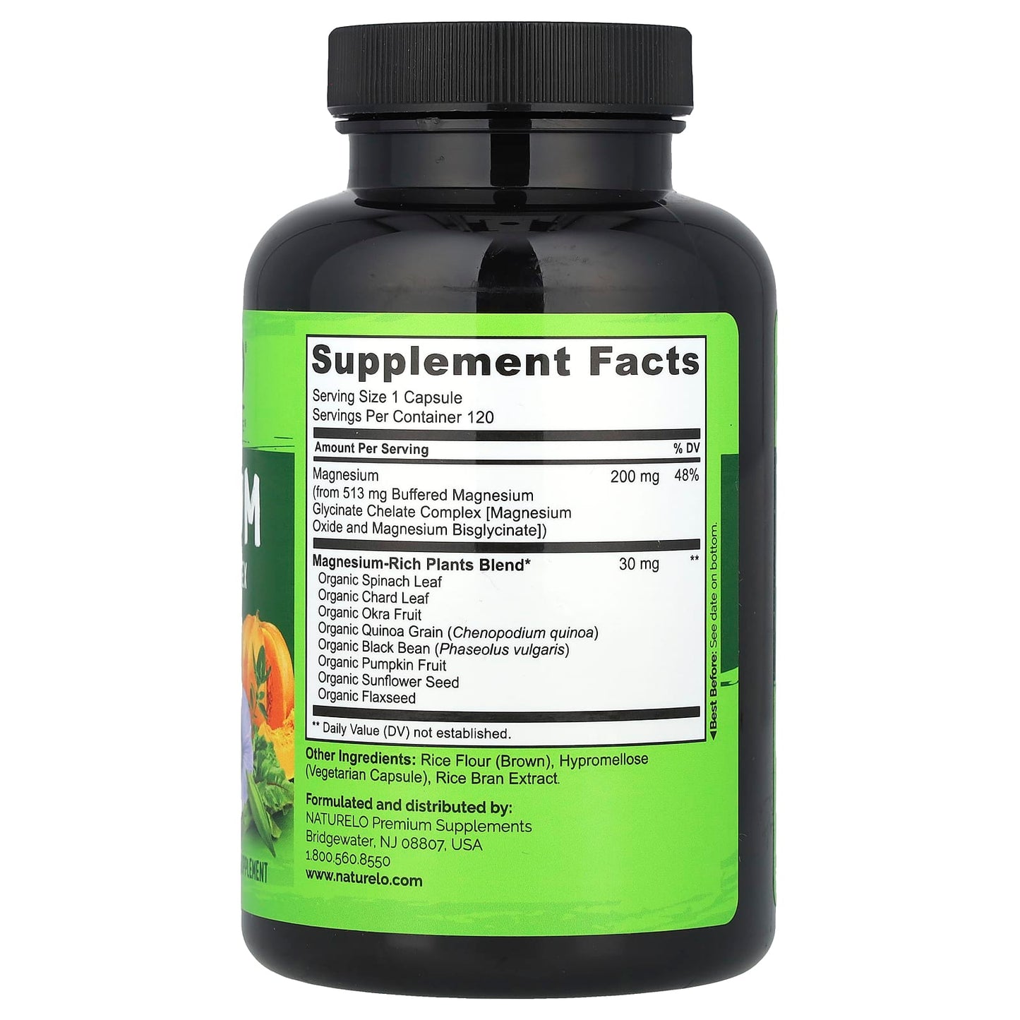 NATURELO, Magnesium Glycinate Chelate Complex, 120 Vegetarian Capsules - Image 2