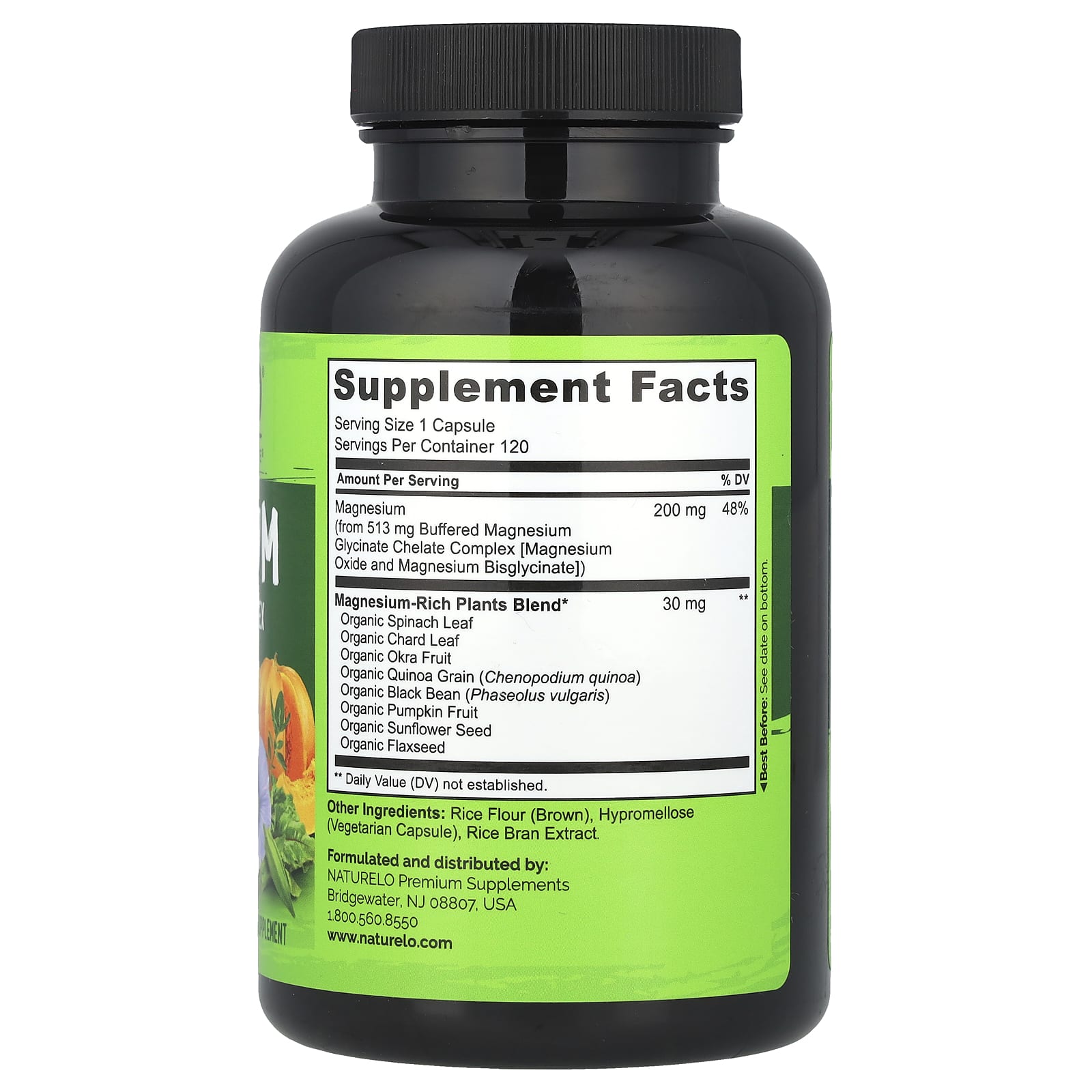 NATURELO, Magnesium Glycinate Chelate Complex, 120 Vegetarian Capsules - Image 2