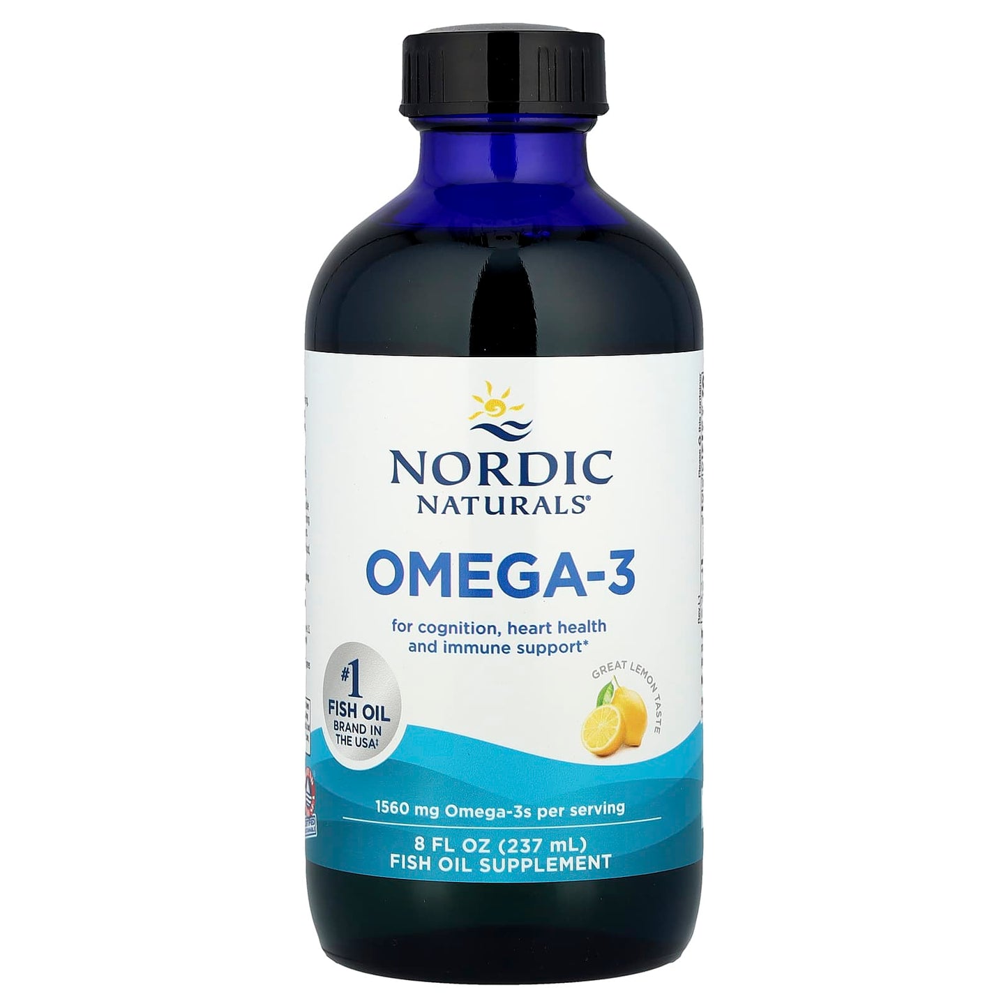 Nordic Naturals, Omega-3, Lemon, 1,560 mg, 8 fl oz (237 ml) - Image 1
