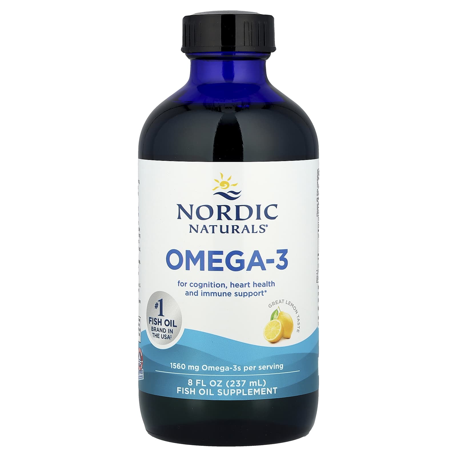 Nordic Naturals, Omega-3, Lemon, 1,560 mg, 8 fl oz (237 ml) - Image 1