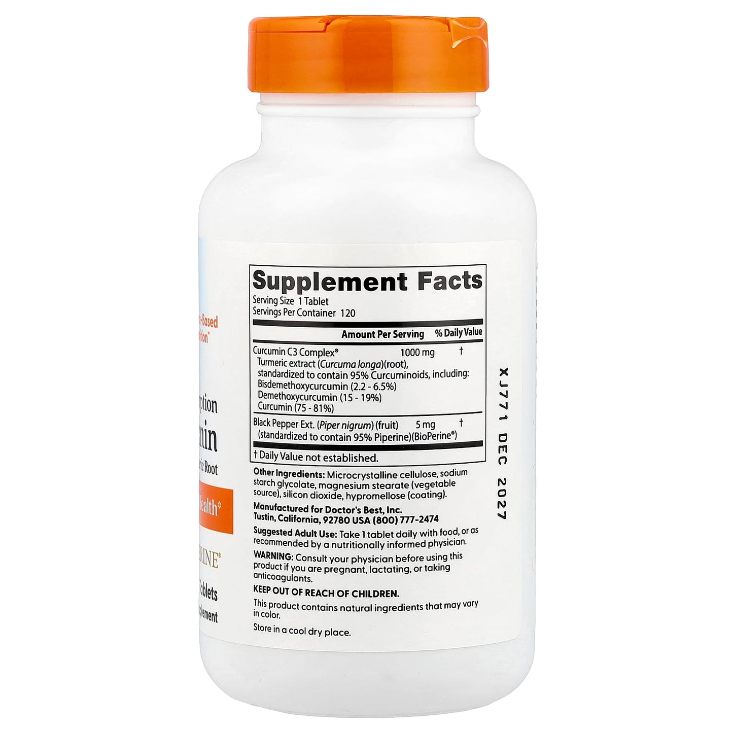 Doctor's Best High Absorption Turmeric Curcumin C3 Complex - Image 2