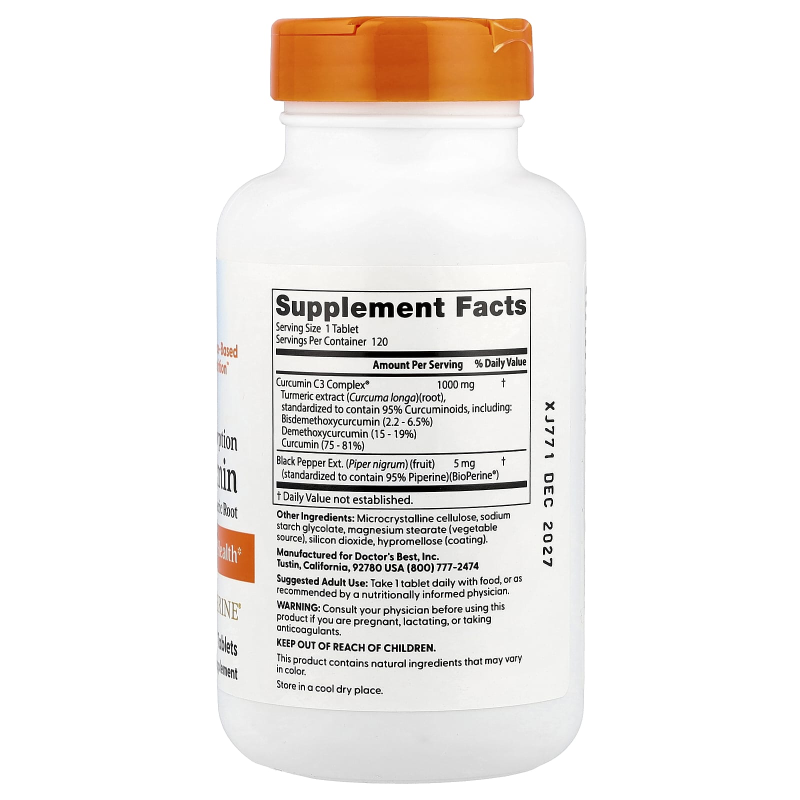 Doctor's Best High Absorption Turmeric Curcumin C3 Complex - Image 2